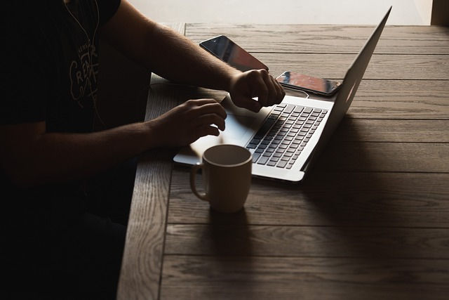 Personne recherchant de l'information sur un ordinateur