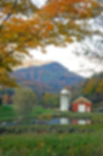 Scenic Upstate New York landscape with rolling hills and seasonal color