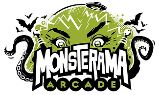 Monsterama Arcade logo Des Moines, Iowa