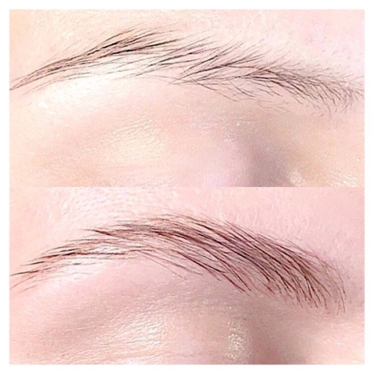 Brow lamination transforms downward growing Brows