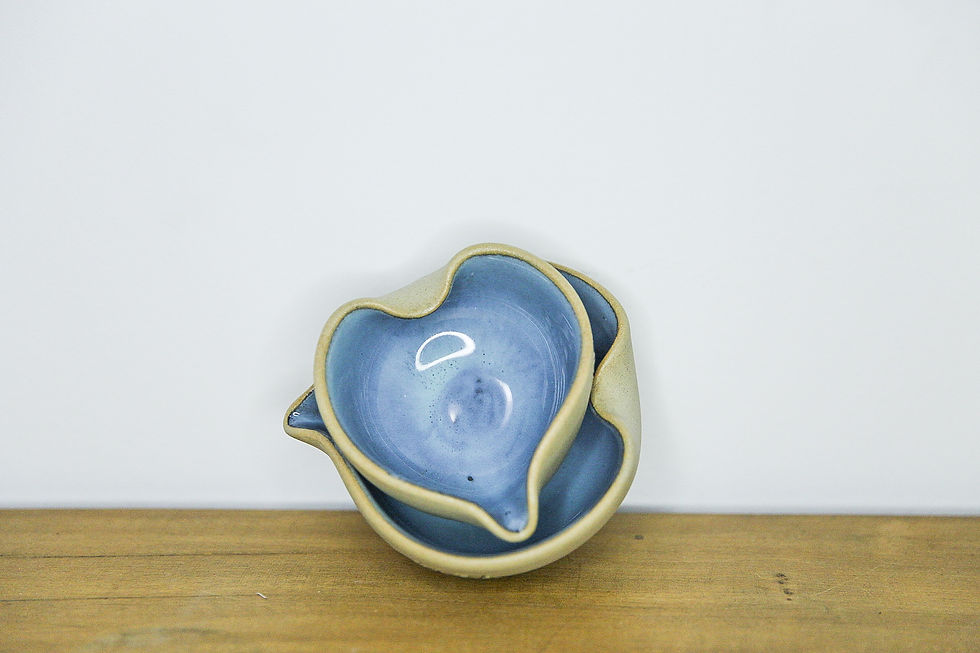 Miniatura: Kit Bowl/molheira CORAÇÃO azul céu