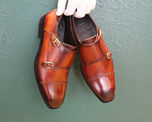 shoe agents exporters importers monkstrap buckle shoes leather