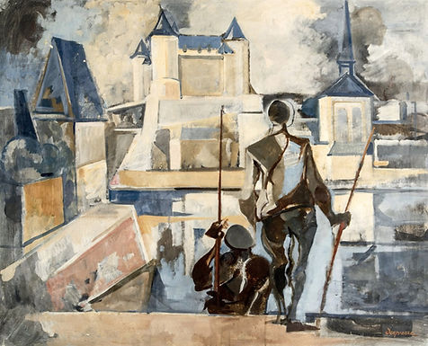 "Val de Loire, Saumur", 1980, huile sur toile, 81 x 100 cm (collection particulière, Paris)