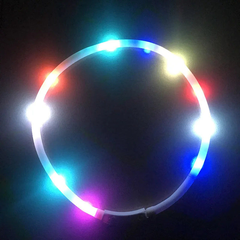 Miniatura: LED Dog Collar – USB Rechargeable Luminous Pet Collar with Adjustable Glow for S