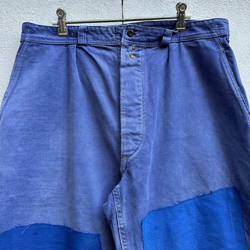 Faded Patched Moleskin Trousers 34W 31.5L frenchworkwear