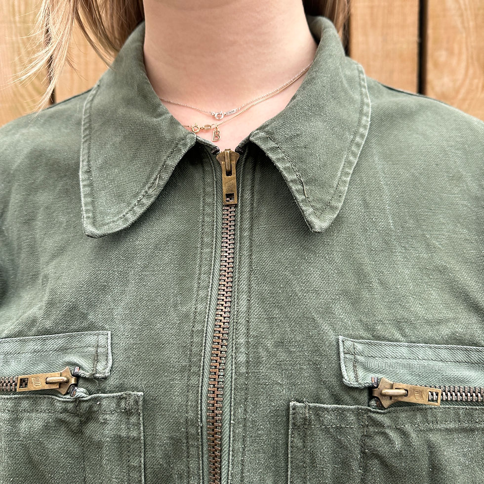 Thumbnail: Khaki French Army Jacket - Medium