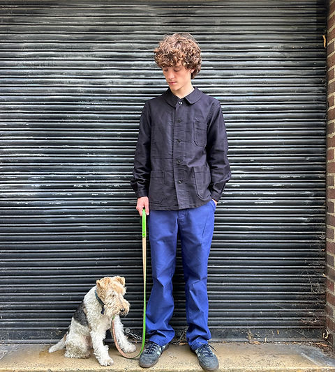 M/L Dubure & Deverchere Black Moleskin Jacket | frenchworkwear