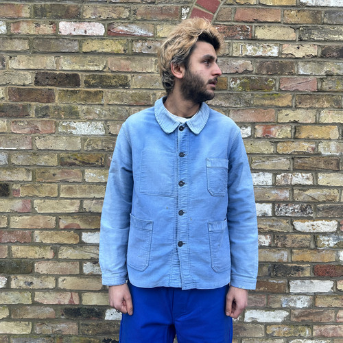 SPECIAL! Fade＆Repair 1950s MOLESKINE M/L Faded Moleskine Chore Jacket | frenchworkwear
