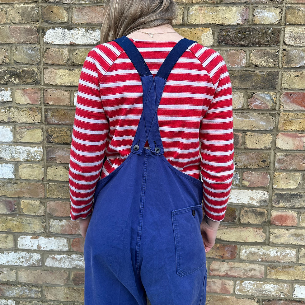 Thumbnail: S/M 34W 26L Workwear Dungarees Red Patch