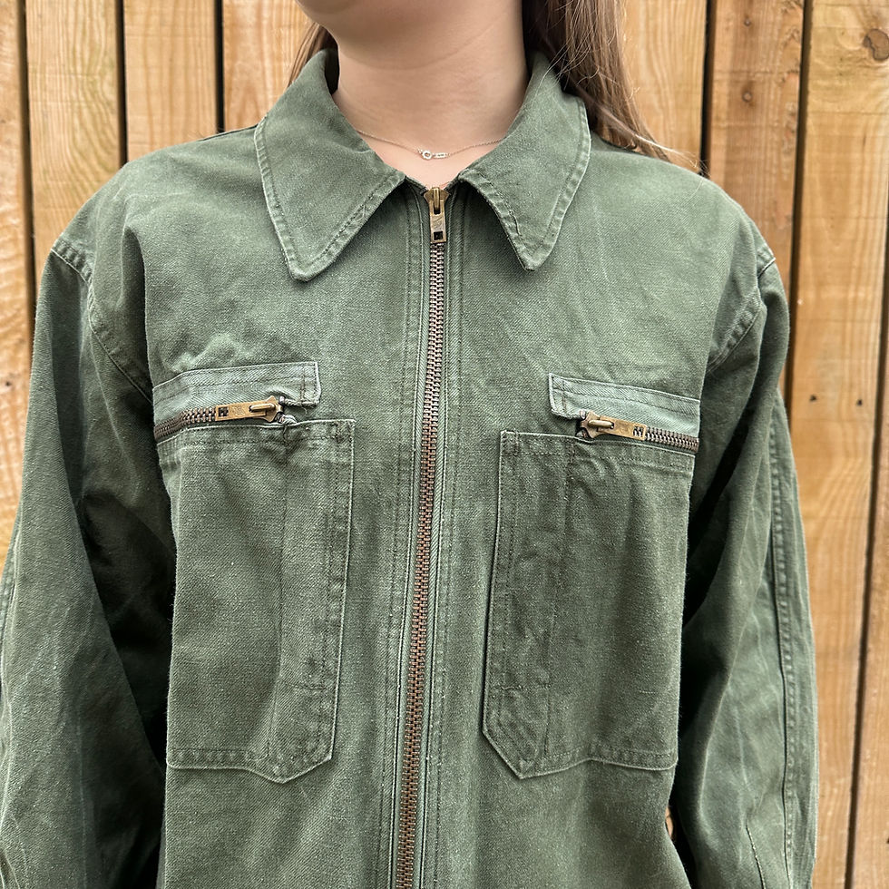 Thumbnail: Khaki French Army Jacket - Medium