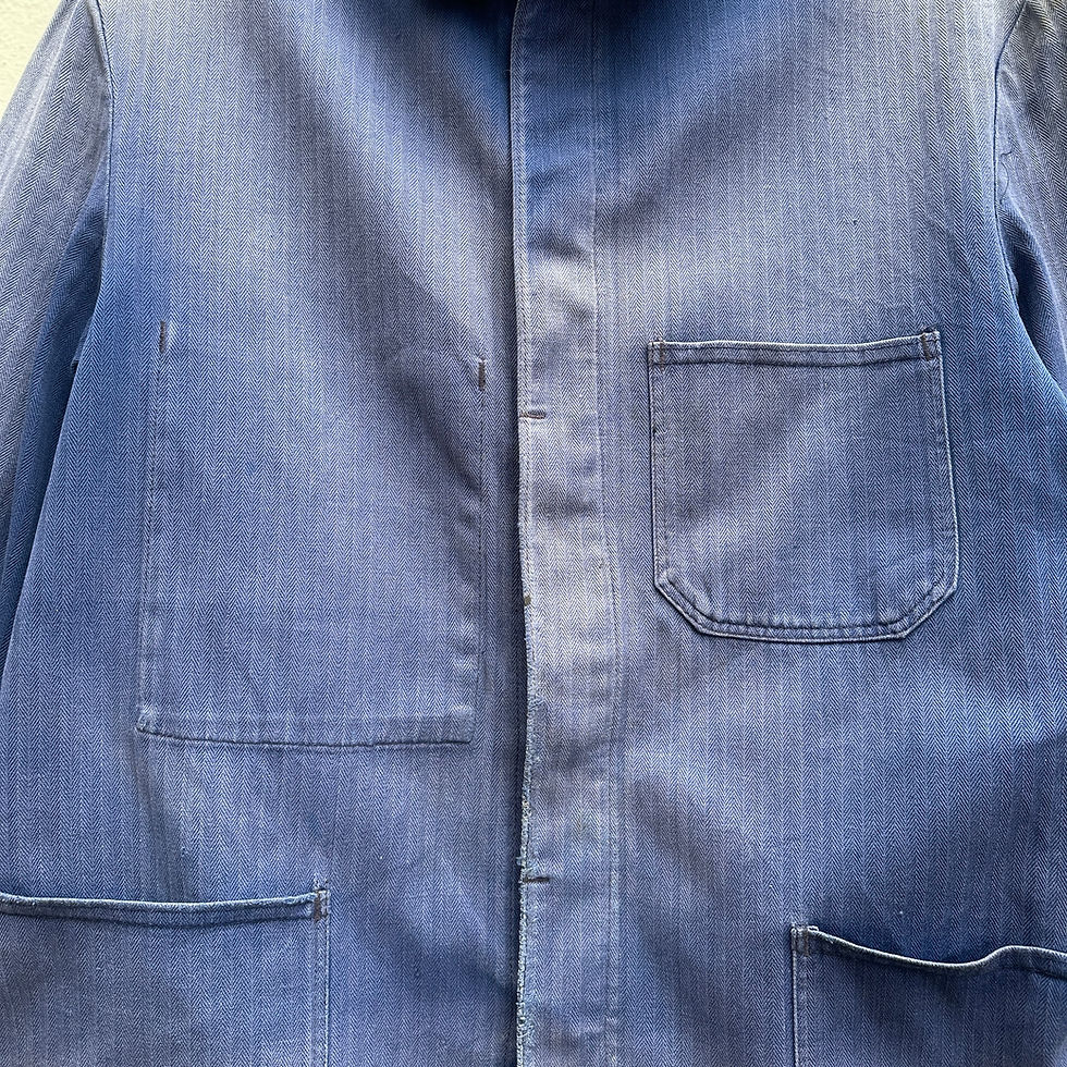 Thumbnail: S/M Faded Herringbone Twill Jacket Concealed Buttons