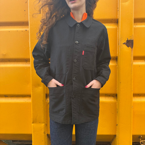 XS Lafont Black Moleskin Chore Jacket | frenchworkwear