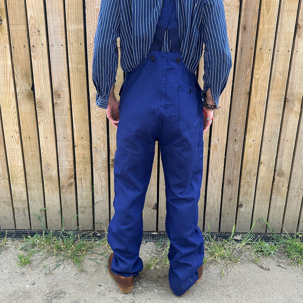 Thumbnail: S/M Dark Blue Dungarees up to 32W