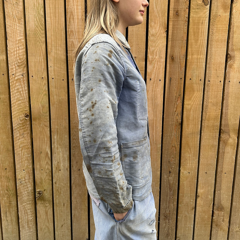 Thumbnail: XS Distressed Sun Faded Moleskine Jacket