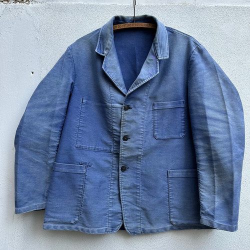 Faded Moleskine Jacket Blazer Style Collar frenchworkwear