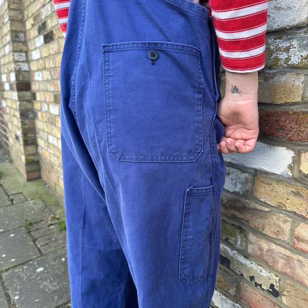 Thumbnail: S/M 34W 26L Workwear Dungarees Red Patch
