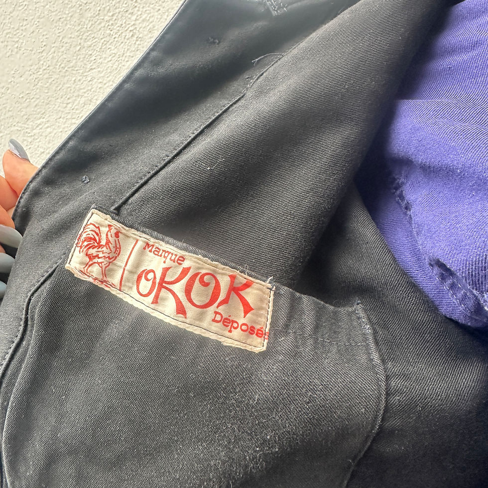 Thumbnail: Small Black 'Okok' Moleskine Jacket Medium