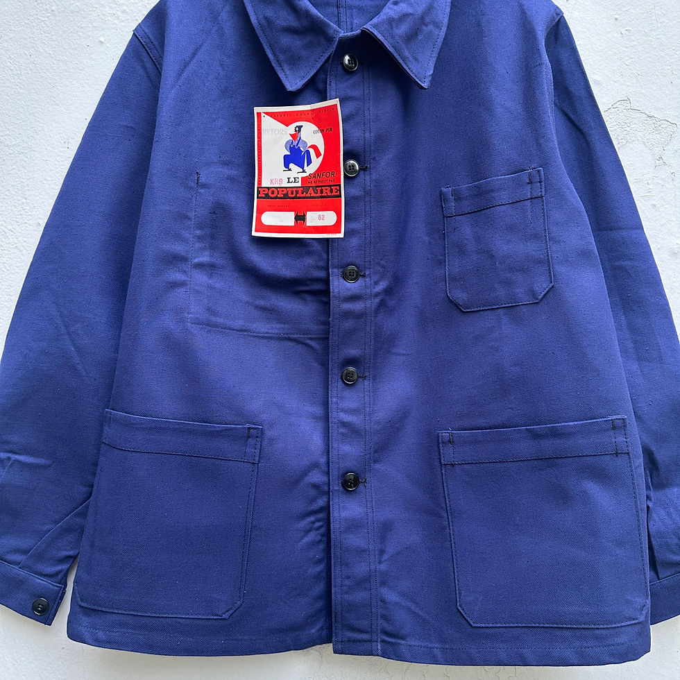 Thumbnail: Large Le Populaire 1950s Dark Blue Chore Jacket