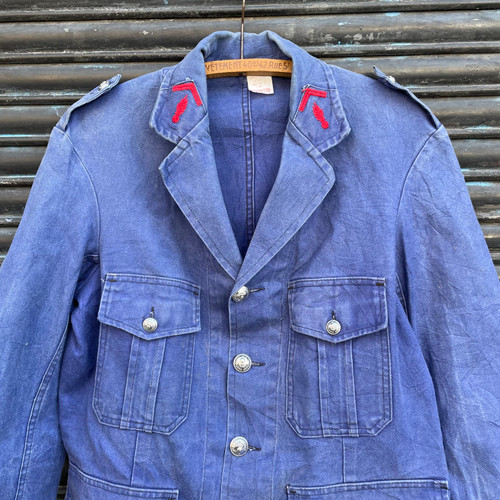 ジャケット・アウター old euro fireman work jacket navy 52 Fireman Dark Blue Jacket - S/M | frenchworkwear