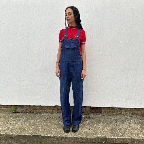 1950s Dark Blue Dungarees S/M | frenchworkwear