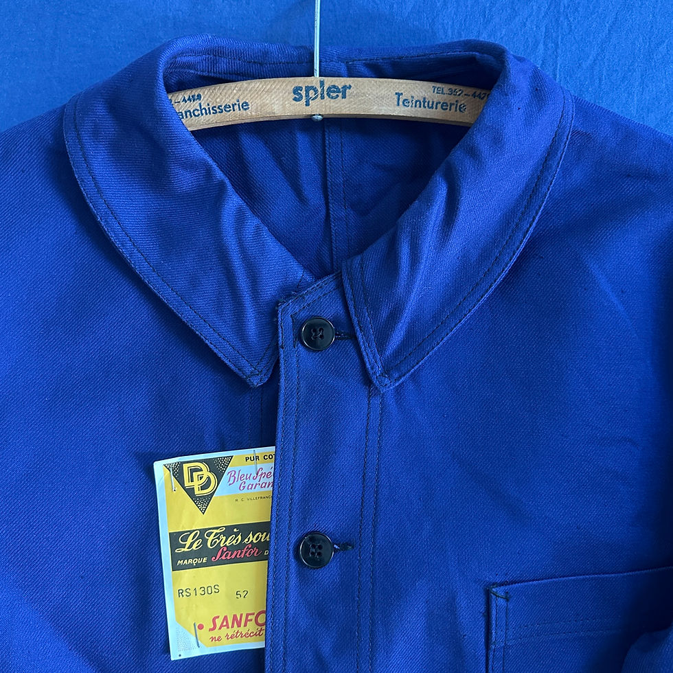Thumbnail: Large Unworn 1950s Dark Blue Chore Jacket