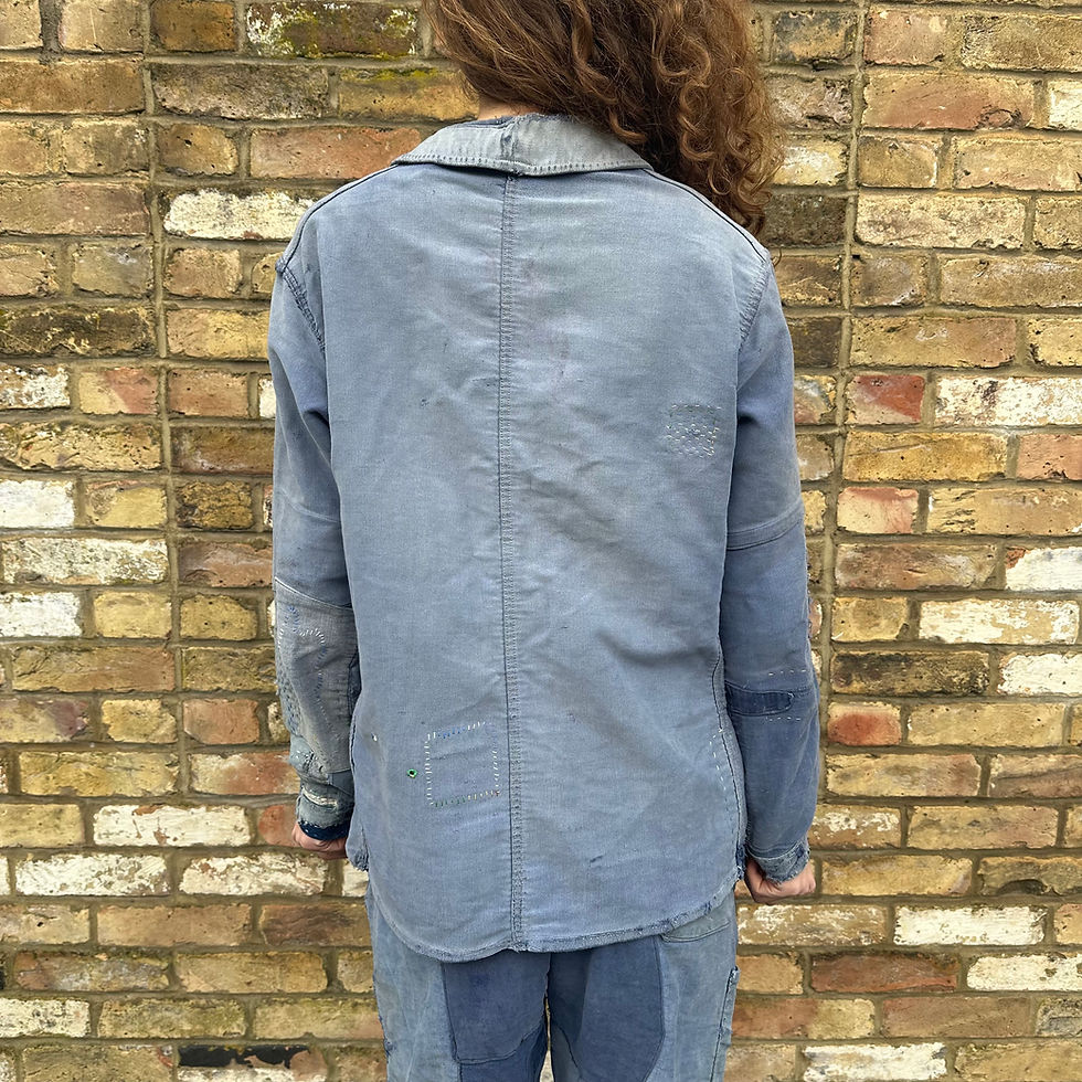 Thumbnail: Mended Patched Exceptional Moleskin Jacket S/M