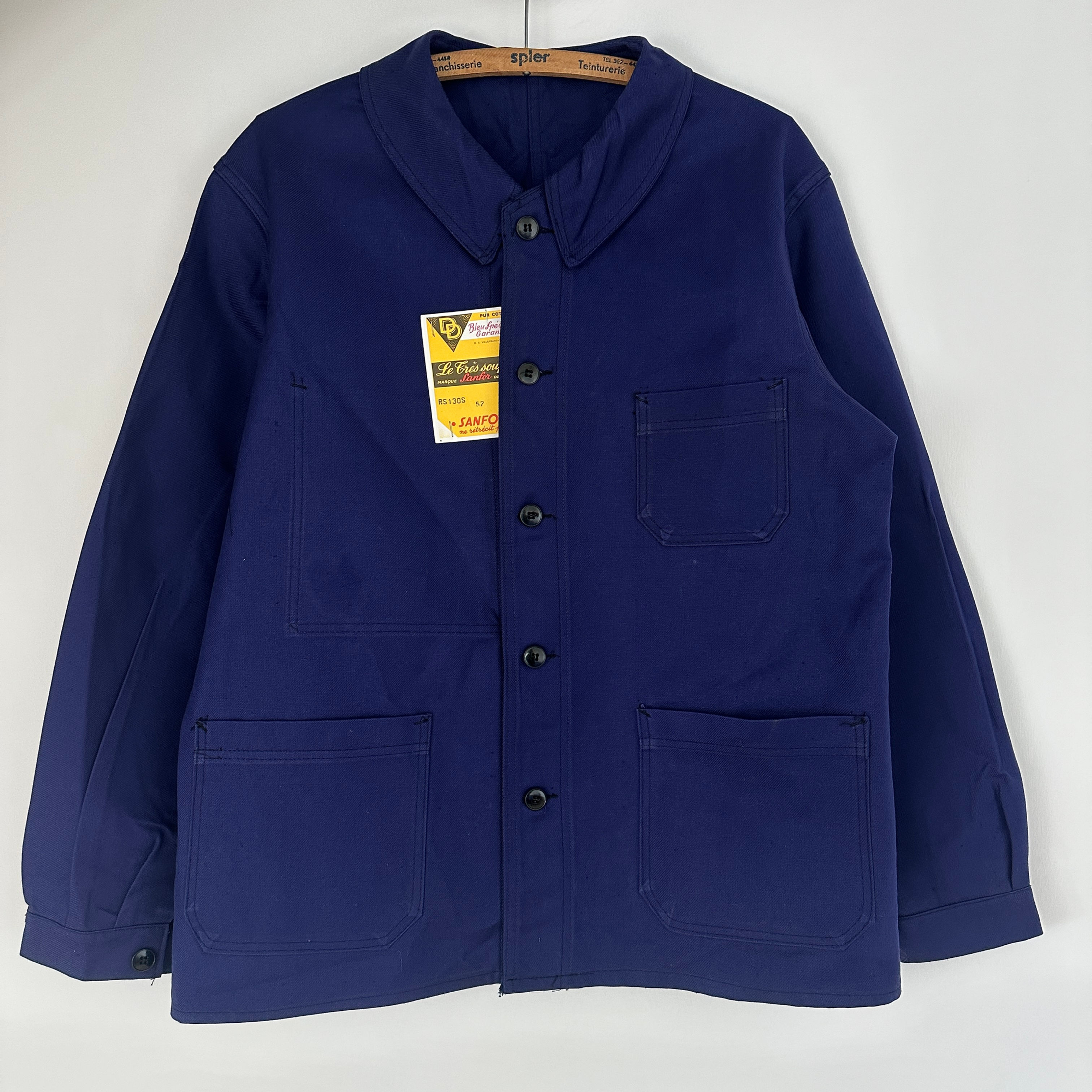 Large Unworn 1950s Dark Blue Chore Jacket