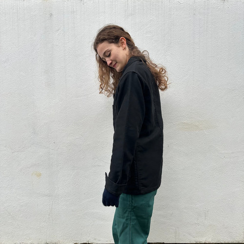 XS Black Moleskin Le Laboureur Jacket | frenchworkwear