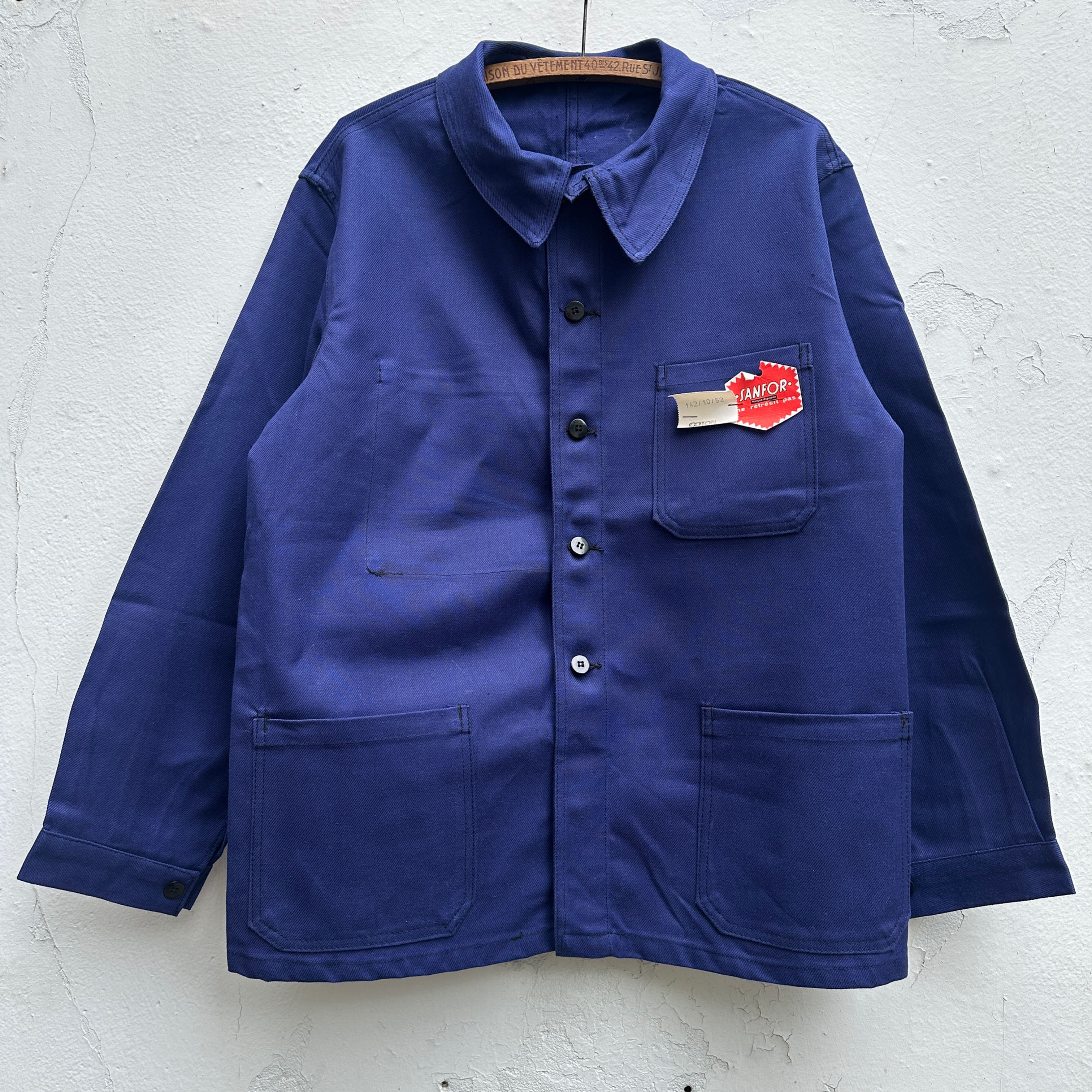 Large Unworn 1950s Dark Blue Chore Jacket
