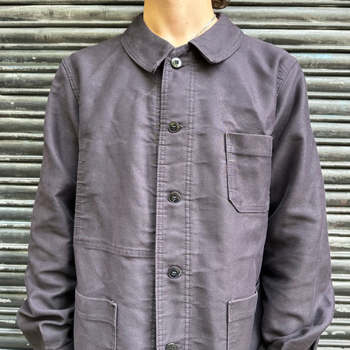 M/L Dubure & Deverchere Black Moleskin Jacket | frenchworkwear
