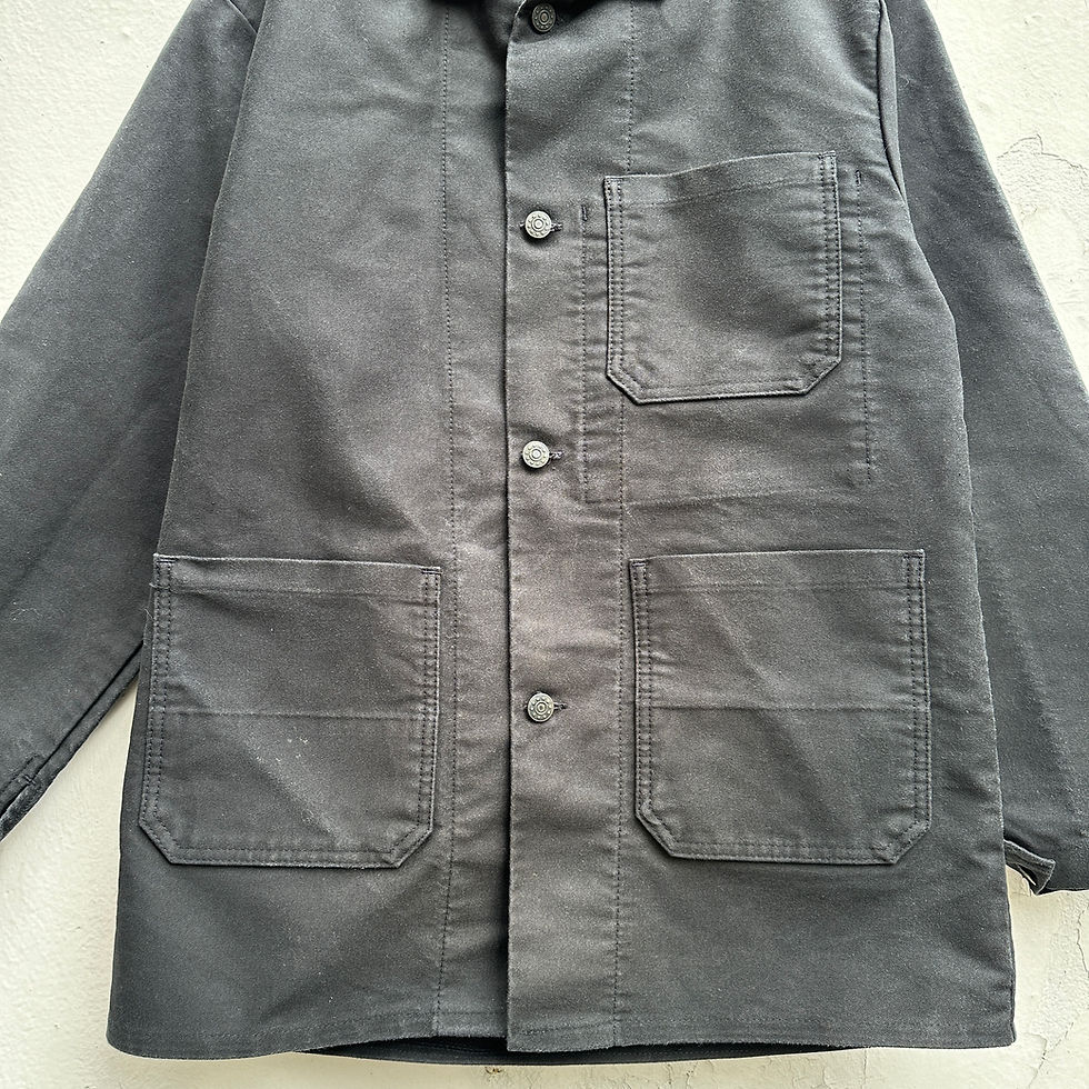 Thumbnail: S/M 1980s Black Moleskine Jacket