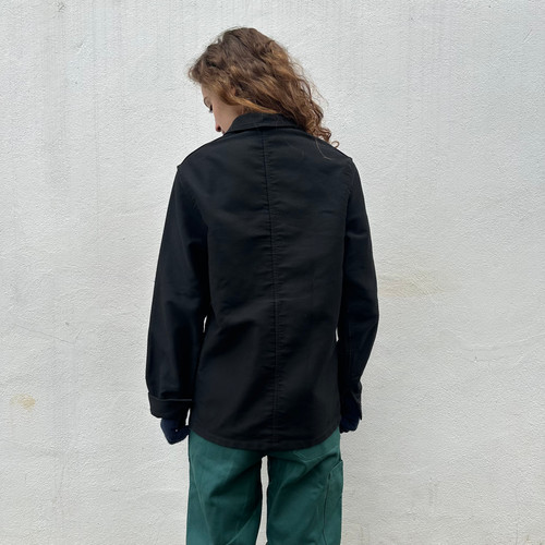 XS Black Moleskin Le Laboureur Jacket | frenchworkwear
