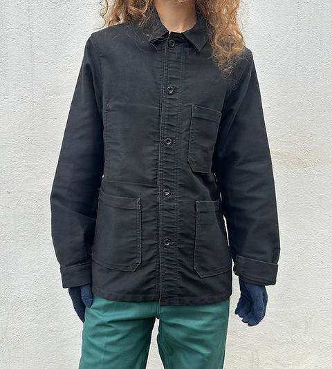 XS Black Moleskin Le Laboureur Jacket | frenchworkwear