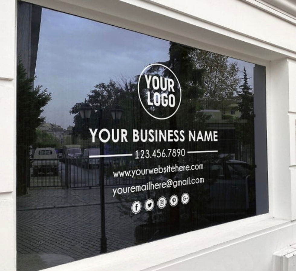 Thumbnail: Storefront Window Signage Bundle | Logo • Hours • Info | 3 Custom Prints