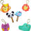 Thumbnail: Pack of 10 Cute Cartoon Animal ID Identify Assorted Plastic Sleeve Cap Tag Key