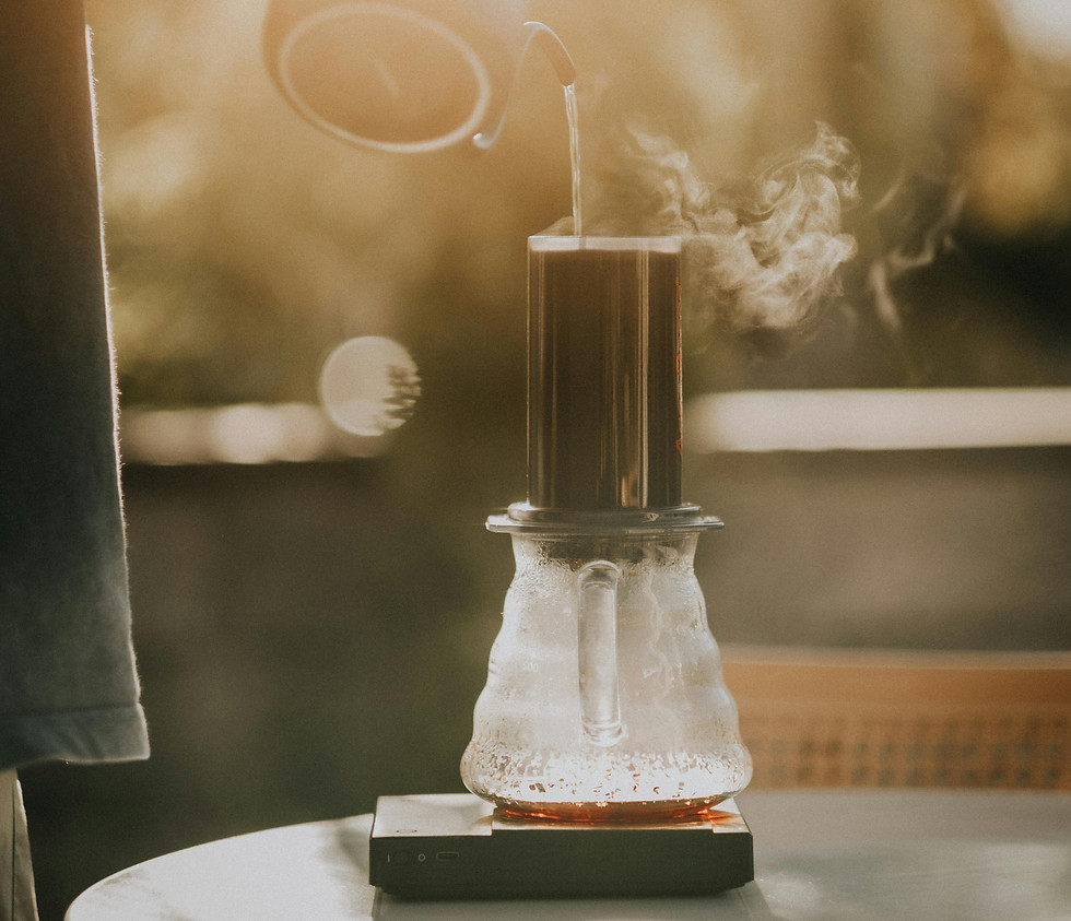 AeroPress Coffee Being Brewed
