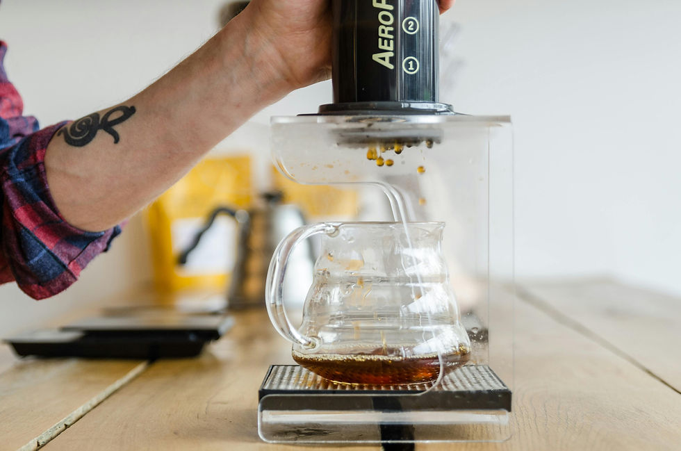AeroPress Coffee Being Brewed