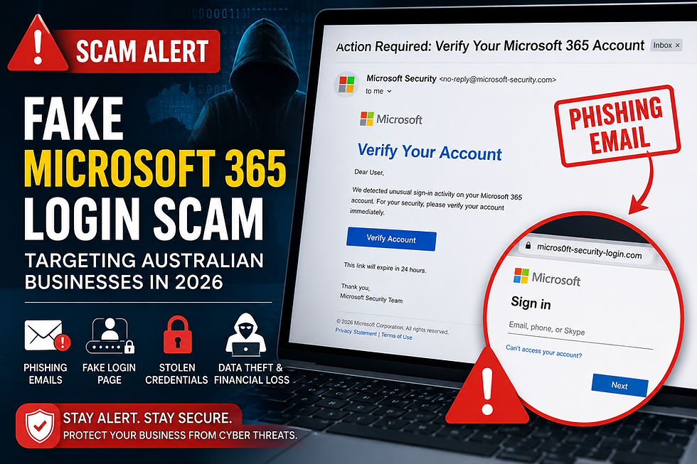 Fake Microsoft 365 Login Scam Targeting Australian Businesses in 2026
