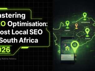Map of South Africa highlighting local SEO targeting for businesses in major cities.