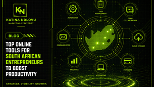 Entrepreneur using online productivity tools in South Africa for business management