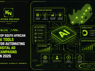 South African AI tools dashboard showing automated digital ad campaign analytics and audience targeting
