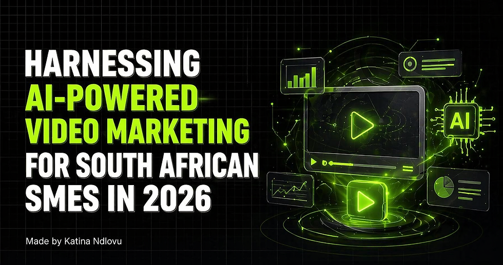 Small business owner in South Africa using AI tools to create video marketing content on a laptop