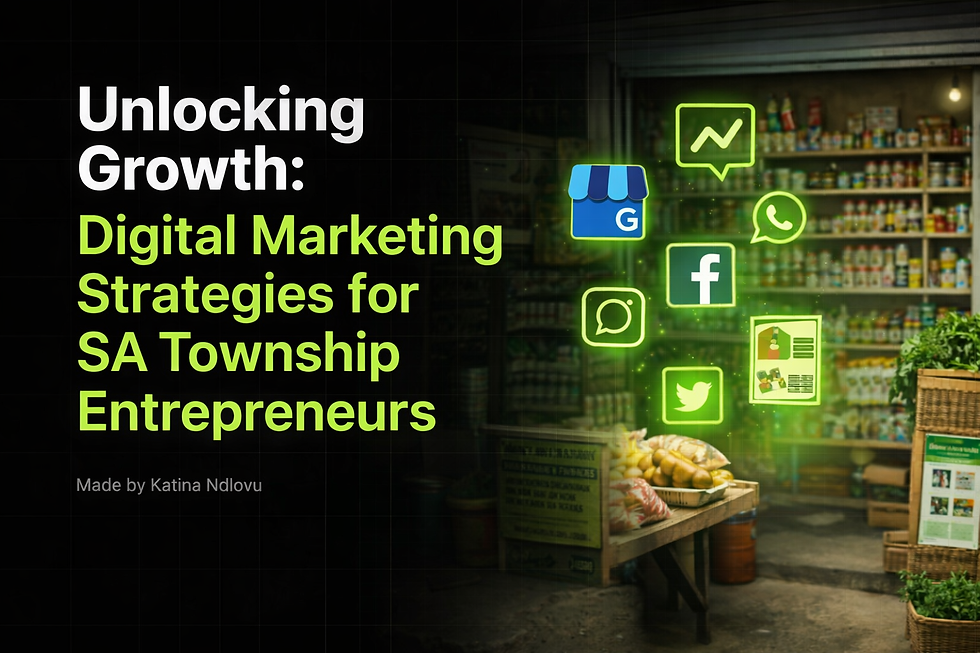 Township entrepreneur using smartphone for digital marketing in South Africa