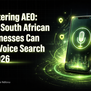 South African user performing a voice search on smartphone for local business results
