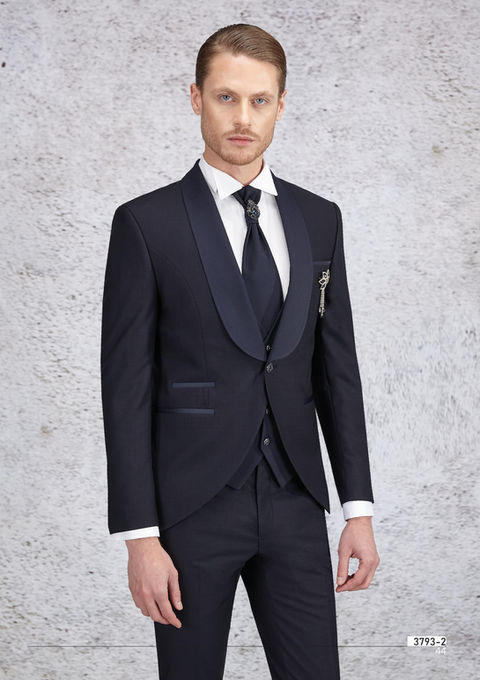 lacivert smokin damatlık takım elbise