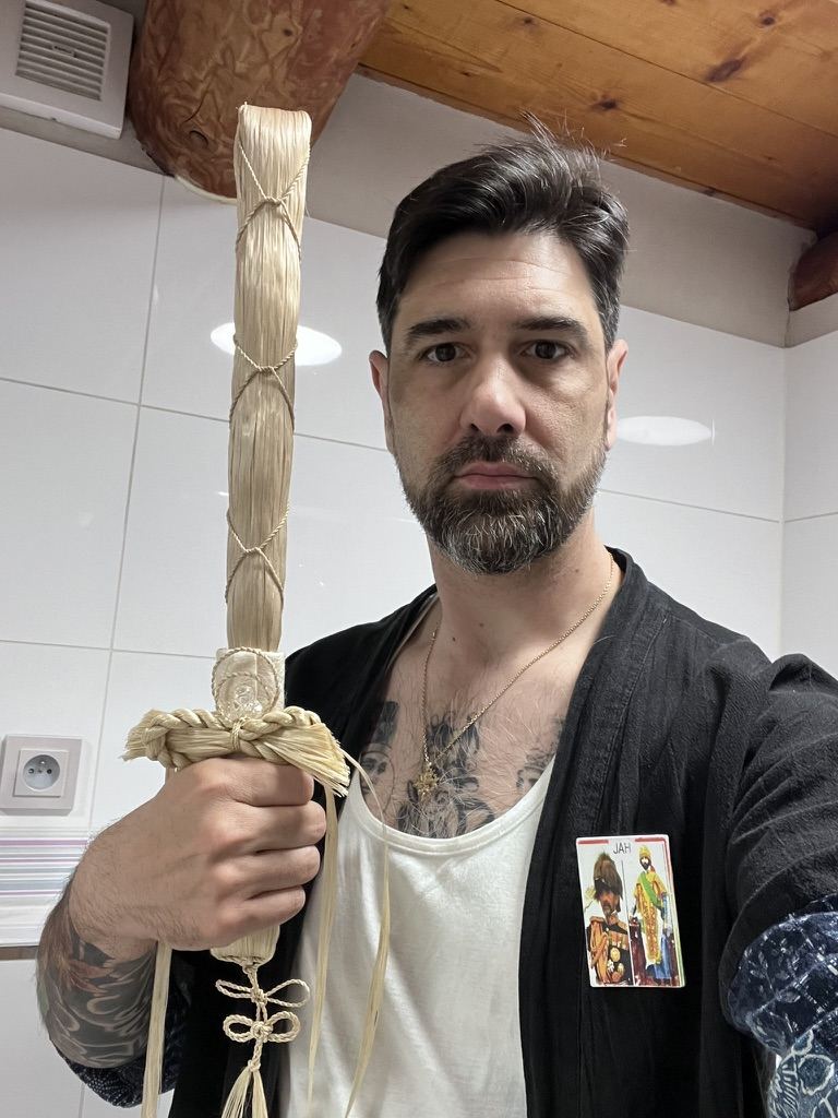 Ganjah Samurai holding a bokken