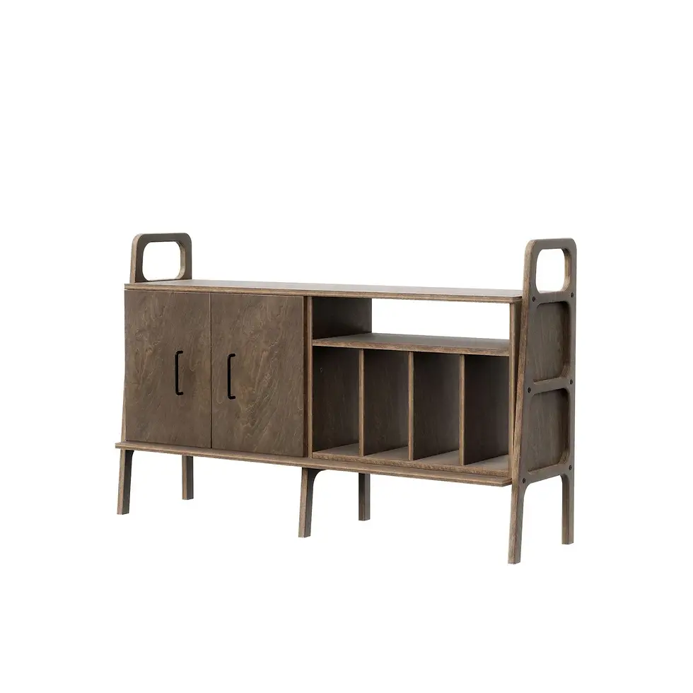 Thumbnail: Wooden mid century modern sideboard, Media console, TV stand, Record player
