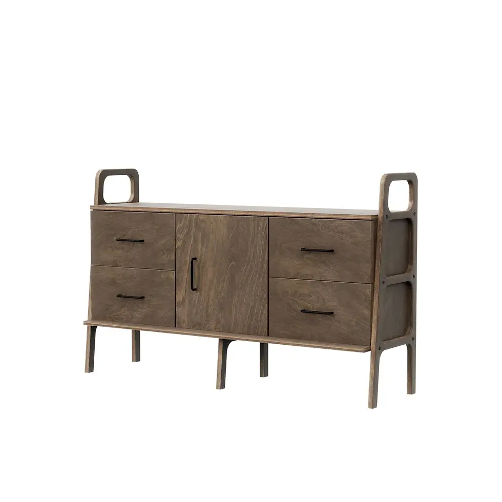 Thumbnail: Mid Century Modern Sideboard: Baltic Birch Media Console