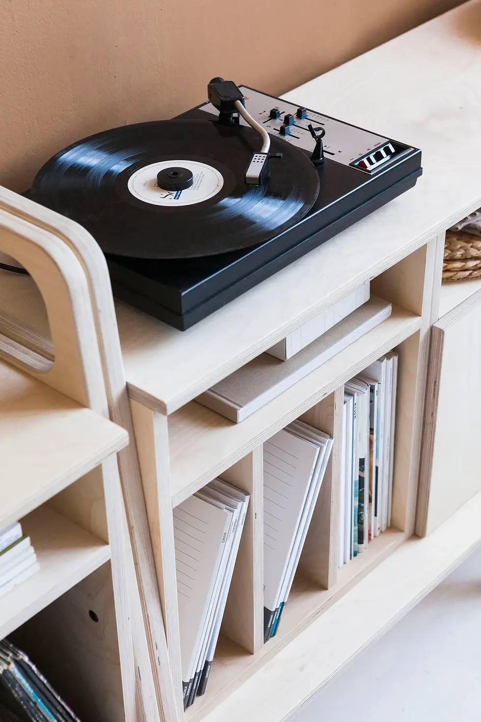 Thumbnail: Midcentury Modern Record Player Stand: Baltic Birch Media Console