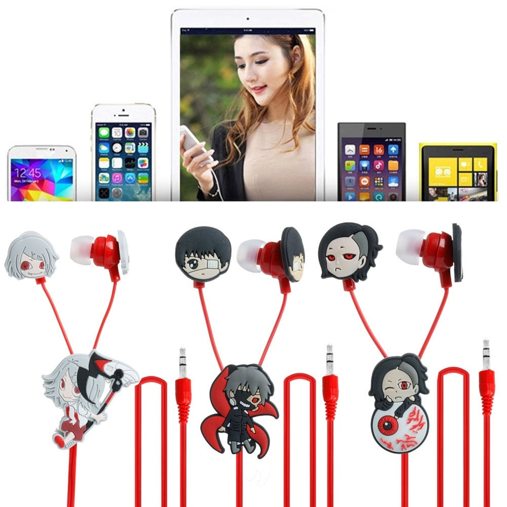 Anime Tokyo Ghoul Cosplay Earphone Ken Kaneki Headset with 3 Earbuds Replacement